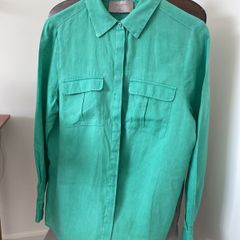 Green linen blouse Size 12 EU 40