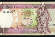 MALTA - 2 Liri 1967 (1994) Banknote P 45d (aUNC)