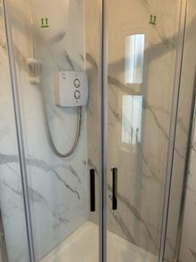 shower tray and glass