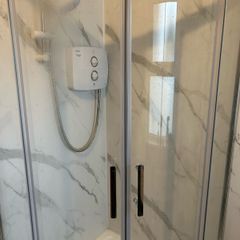 shower tray and glass