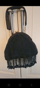 Black beaded handbag