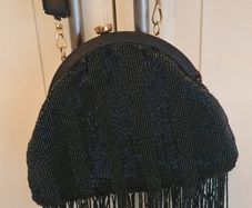 Black beaded handbag