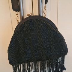 Black beaded handbag