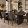 Dark Brown Oak Dining table 210cm Ex Display Like New Image 3