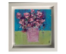 Framed Original Floral  Painting Art Contemporary Art Painting  Original Gift