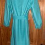 Teal longbelted coat Image 5