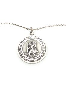 1966 Vintage 925 Sterling Silver Collectible Uniquely Engraved Georg Jensen Designer St Christopher Necklace on Italian Chain