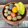Magnificent Vintage Wide Wooden Turned Shallow Fruit Salad Bowl 1950s 1960s Image 2