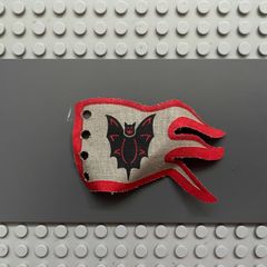 lego Cloth Flag 8 x 5 Wave with Red Border and Fright Knights Bat Emblem Pattern