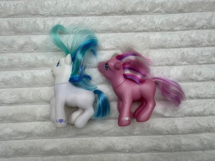 MLP My Little Pony G3 Crystal Lace Friendship Ball and Periwinkle Jewel Pony 2003 Dirty Used Cut Hair Please see pictures
