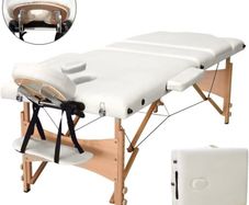 Portable Massage Bed Table - 3-Section Foldable Beauty Couch for Reiki Therapy Treatment Salon Healing - Metal Headrest Support/Carry Bag (FREE POSTAGE)