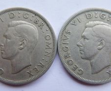 1948 George VI Half Crown Coins