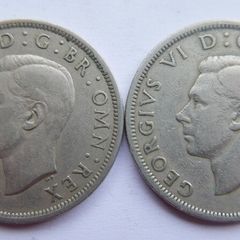 1948 George VI Half Crown Coins