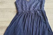 Boohoo Navy lace Pleated dress 12
