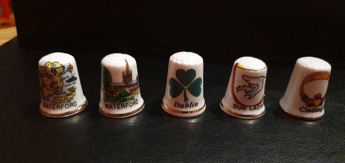 Collection of Bone China Irish Themed Thimbles