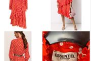 Essentiel Antwerp festive red polka dot dress chic kate Middleton