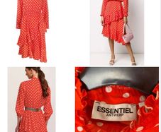 Essentiel Antwerp festive red polka dot dress chic kate Middleton