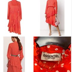 Essentiel Antwerp festive red polka dot dress chic kate Middleton