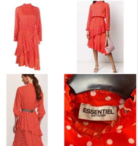 Essentiel Antwerp festive red polka dot dress chic kate Middleton