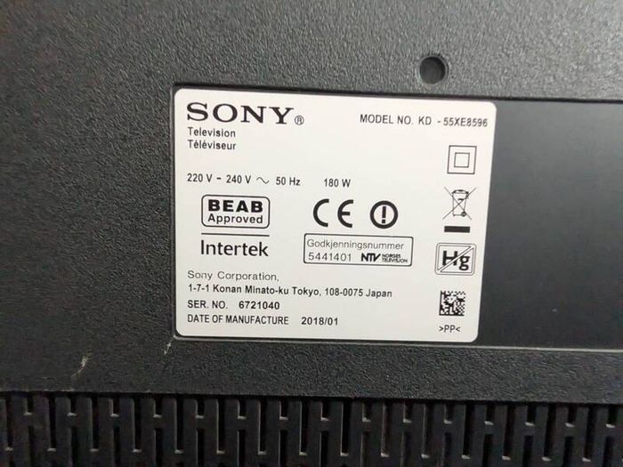 Sony Bravia 55 inch 4K Ultra HD Android Smart TV KD55XE8596