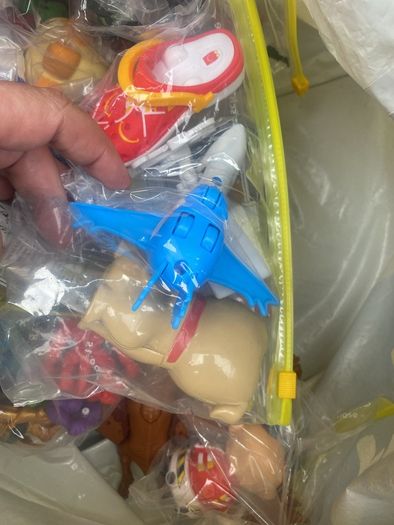 bag of toys and figures