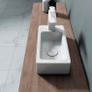 Bathrooms Small Cloakroom Basin - Wall Mounted Basin - Rectangular Countertop Basin - One Left Hand Tap Hole- 370 x 180 x 90mm (FREE POSTAGE) Image 6