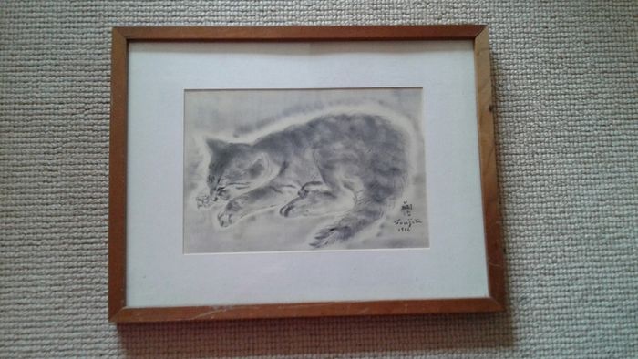 Cat picture in frame