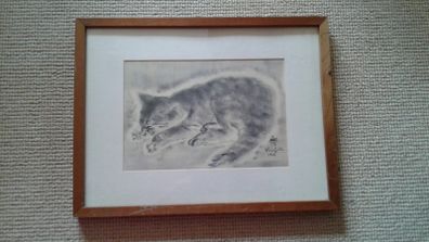 Cat picture in frame