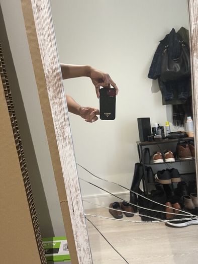 Large floor mirror broken