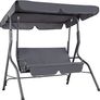 Hollywood Hammock  Swing Adjustable Sun Canopy Non-Slip Feet Cushion Balcony Patio Garden Swing Bench Seat Backrest 140 cm Anthracite Image 2
