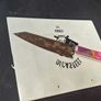 Damascus Kiritsuke Knife with Japanese Cat Engraving  Precision, Spirit & Elegance Image 4