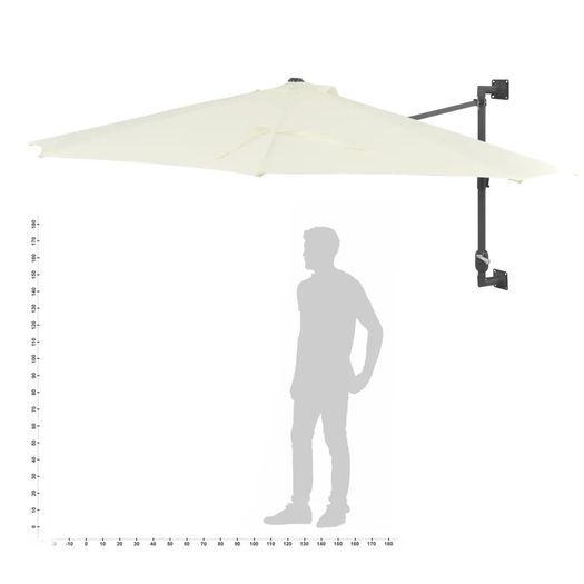 Mounted Parasol with Metal Pole 300 cm Sand
