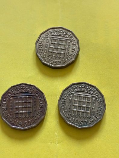 UK Three Pence- 1953/1962/1967