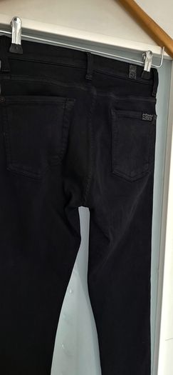 7 for All Mankind Black High Waist Glossy Coating Crystal Gunmetal Skinny Jeans Sz 26 (Fit 8UK) - Rrp 240 (New)