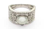 Green Amethyst Sterling Silver Ring
