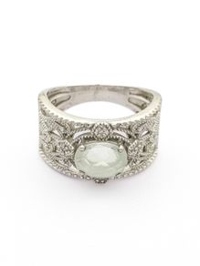 Green Amethyst Sterling Silver Ring