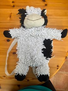 White and Black Backpack