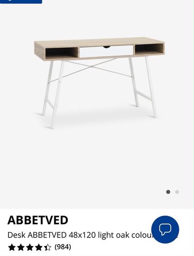 Jysk office desk. Name of product Abbetved.