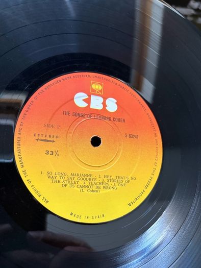 Leonard Cohen vinyl lp