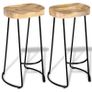 Bar Stools 2 pcs Solid Mango Wood Image 4