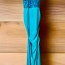 Teal Debs Prom Dress Size 12 sparkly too strappy backless sparkle top Image 10