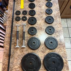 Good Metal Weights Set, Solid Metal Weights, Solid Metal Barbell, Solid Metal Dumbbells!!