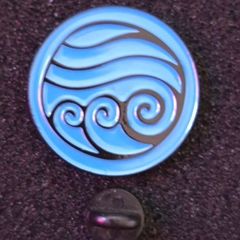 Celtic water symbol , pin back badge.