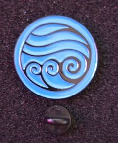 Celtic water symbol , pin back badge.