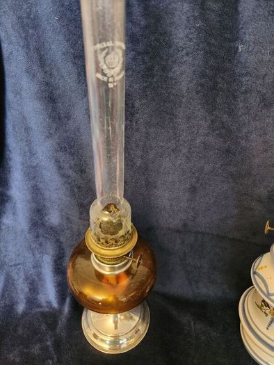 Three French oil lamps