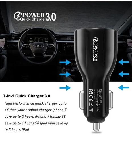 Car Charger USB C Lighter USB Charger, 2 Ports Car Charger Mobile Phone, Quick Charge PD Ports and QC 3.0 Compatible with iPhone13, iPad Samsung Galaxy,Huawei, Xiaomi, Tablet