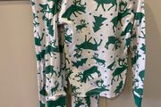 Willow Leigh Tucker 5-6 years white and green reindeer christmas pyjamas
