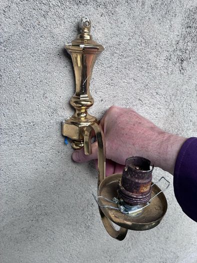Brass wall light