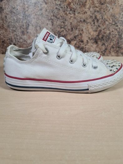 girls CONVERSE ALL STAR BLING low canvas trainers runners size UK 2 EU 34 youths