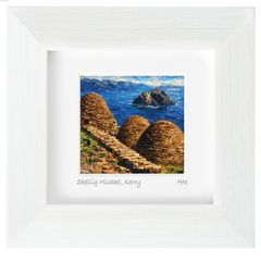 Skellig Michael, Kerry, mini size framed print, by artist Helen Mathews